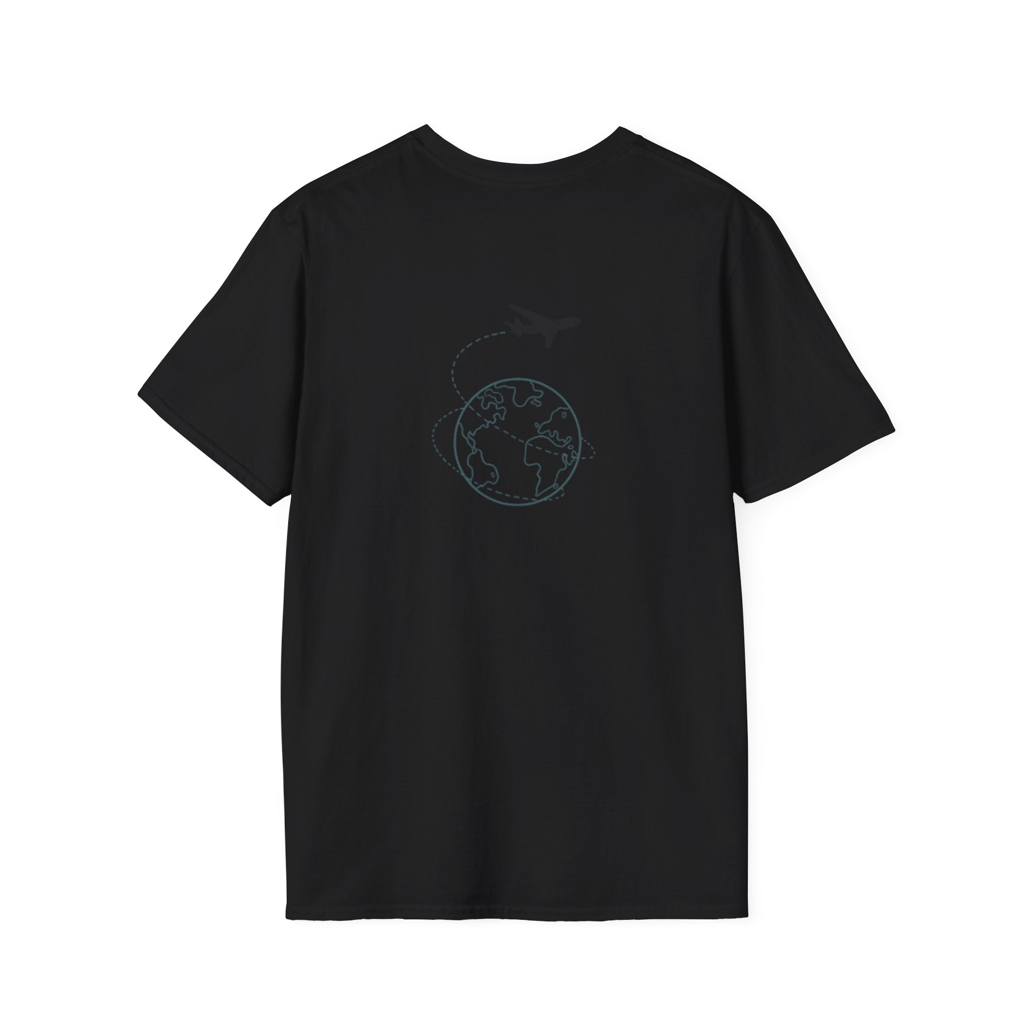 Loungeably Everyday T-Shirt — Minimal Globe & Plane Graphic Tee
