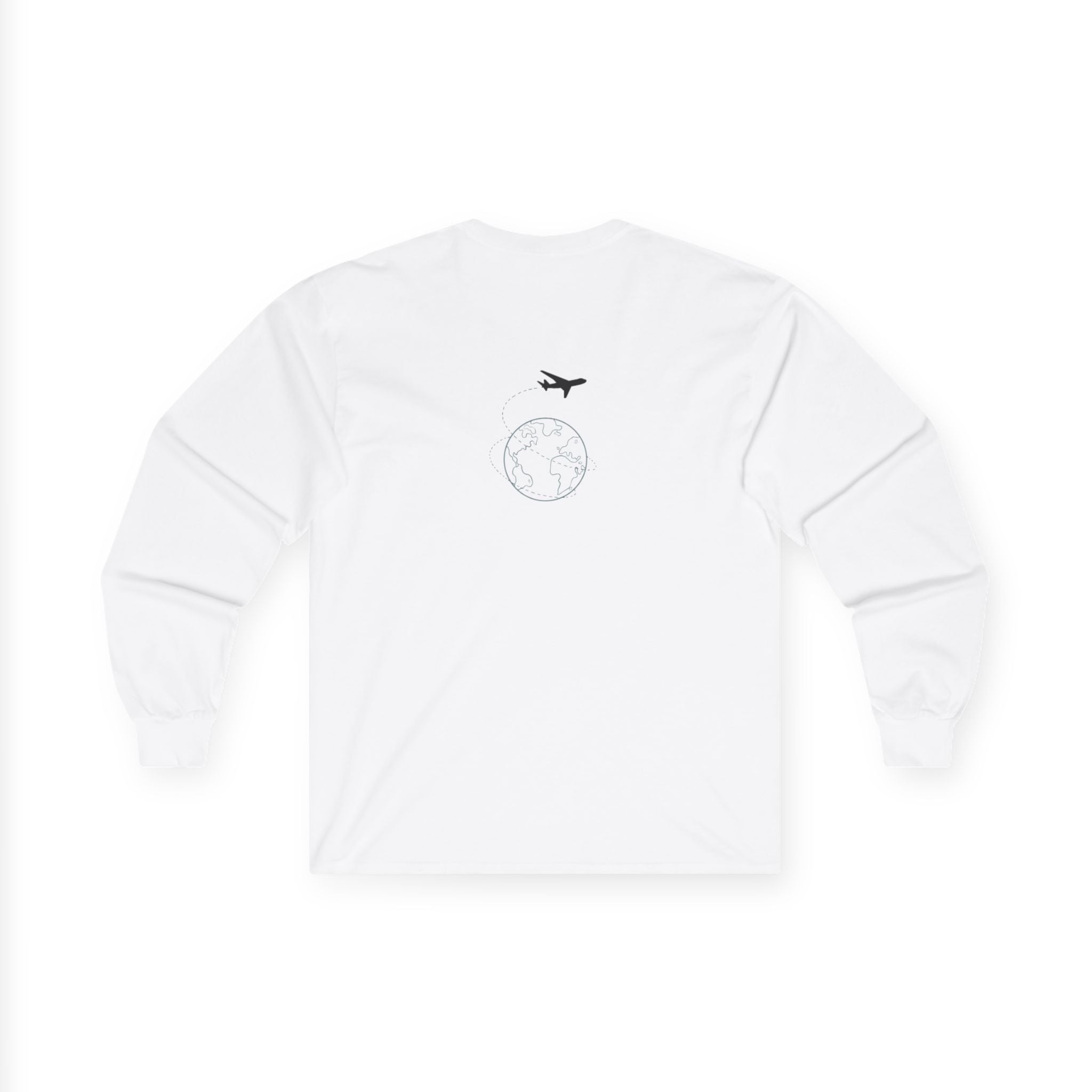 Loungeably Travel Long Sleeve Tee — Minimal Globe Design
