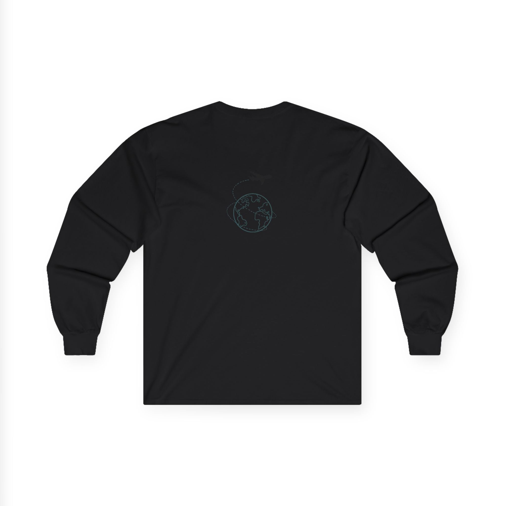 Loungeably Travel Long Sleeve Tee — Minimal Globe Design